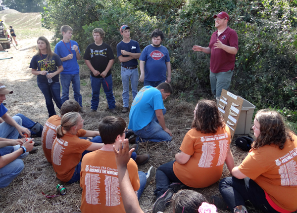 Students from Shawnee High School discuss wildlands firefighting.